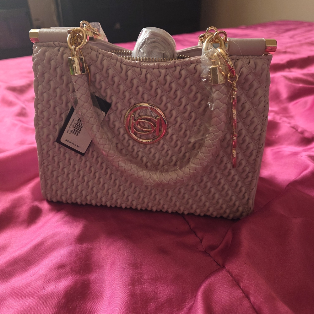 Bebe Cream Crossbody Bag with Gold Details